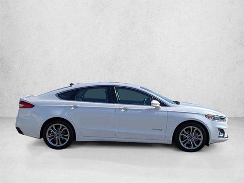 White Platinum Metallic Tri-Coat 2019 Ford Fusion Hybrid Titanium