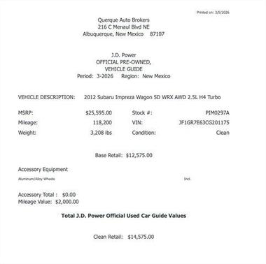 2012 Subaru Impreza WRX