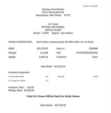 WR Blue Pearl 2013 Subaru Impreza WRX Base