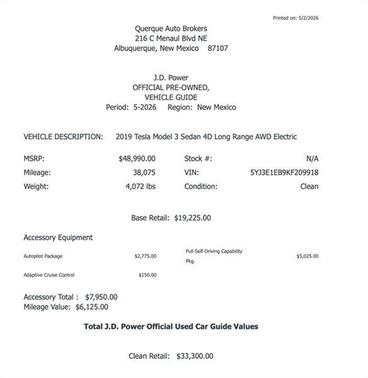 Midnight Silver Metallic 2019 Tesla Model 3 Long Range