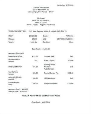 Bright White Clearcoat 2017 Jeep Cherokee Latitude