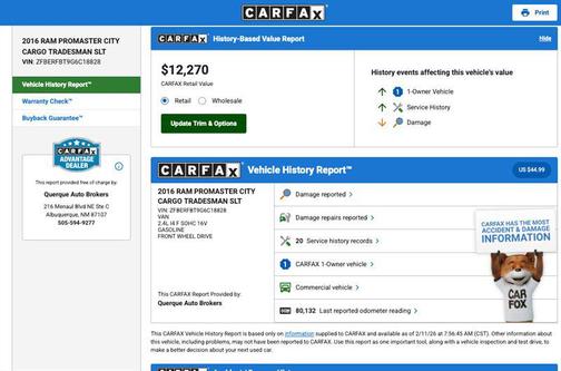 2016 RAM ProMaster City Tradesman