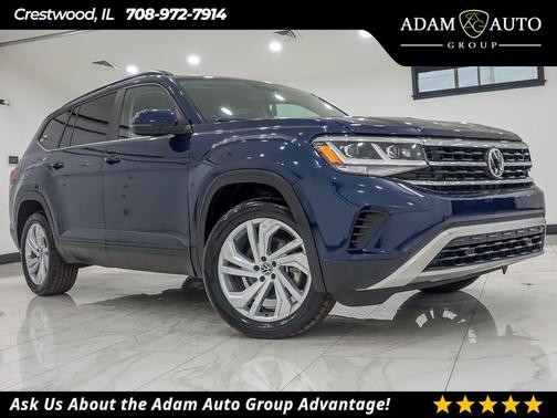 Tourmaline Blue Metallic 2021 Volkswagen Atlas 3.6L SE w/Technology