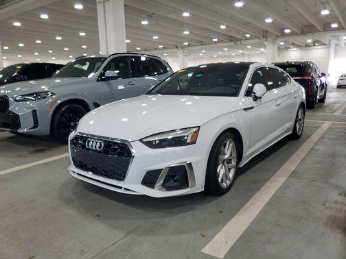 Glacier White Metallic 2023 Audi A5 Sportback 45 S Line Premium Plus
