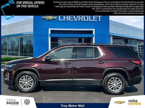 Black Cherry Metallic 2023 Chevrolet Traverse LT Leather