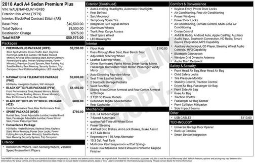 2018 Audi A4 2.0T Premium Plus