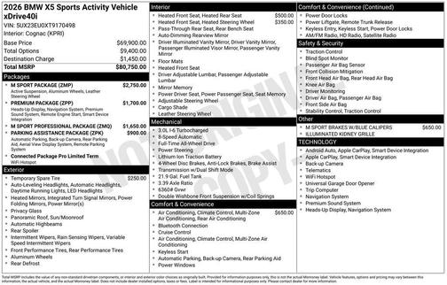 2026 BMW X5 xDrive40i