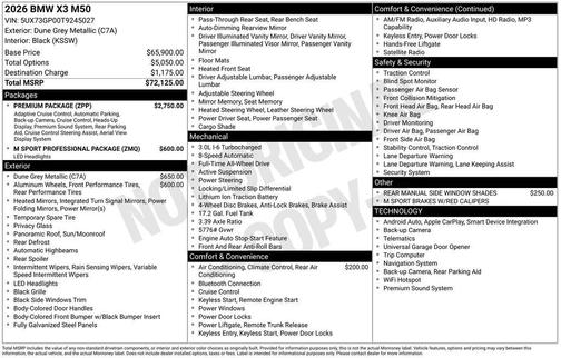 2026 BMW X3 M50 xDrive