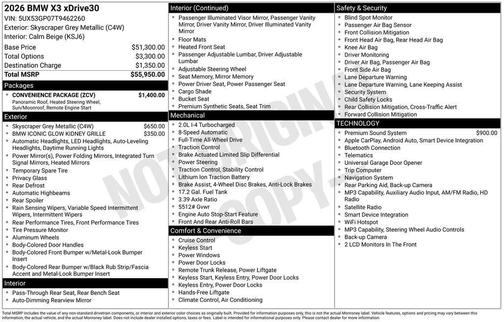 Gray 2026 BMW X3 30 xDrive