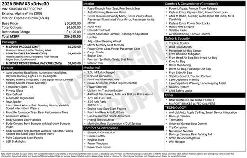 2026 BMW X3 30 xDrive