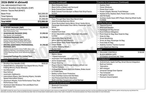 2026 BMW i4 Gran Coupe xDrive40