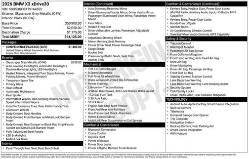 2026 BMW X3 30 xDrive