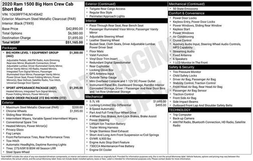 2020 RAM 1500 Big Horn/Lone Star
