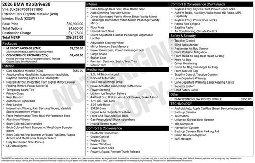 2026 BMW X3 30 xDrive