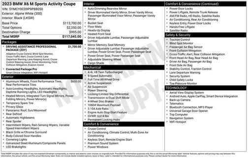 Alpine White 2023 BMW X6 M Base