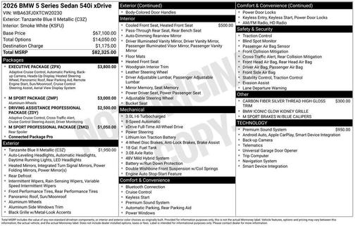 2026 BMW 540 i xDrive