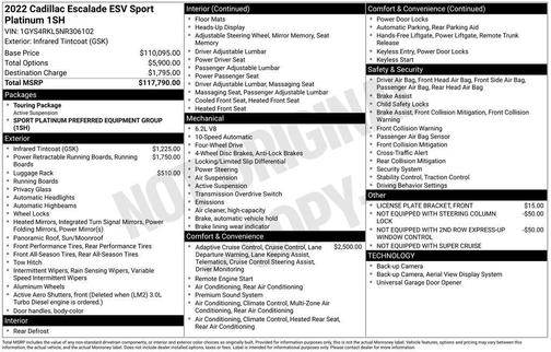 Infrared Tintcoat 2022 Cadillac Escalade ESV Sport Platinum