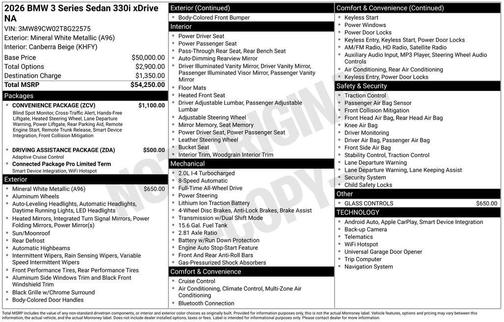 Mineral White Metallic 2026 BMW 330 xDrive NA