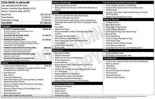 Blue 2026 BMW i4 Gran Coupe xDrive40