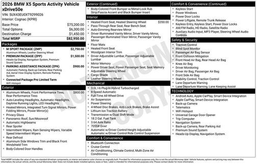 Carbon Black Metallic 2026 BMW X5 PHEV xDrive50e