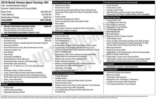 2016 Buick Verano Sport Touring Group