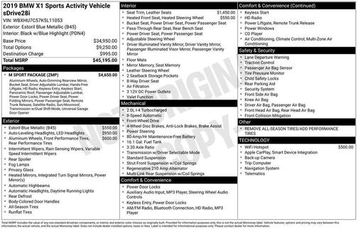 2019 BMW X1 sDrive28i