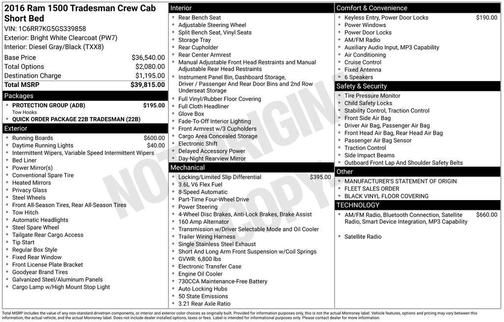 2016 RAM 1500 Tradesman