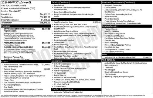 2026 BMW X7 xDrive40i