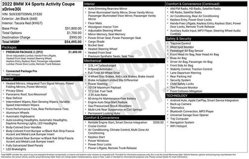 2022 BMW X4 xDrive30i