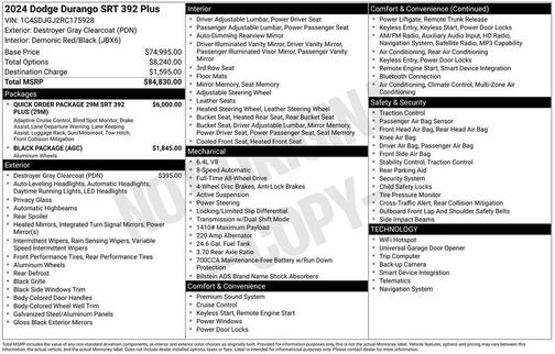 2024 Dodge Durango SRT 392 Plus AWD