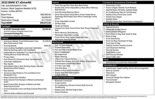 2025 BMW X7 xDrive40i