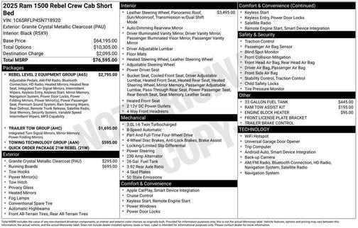 Granite Crystal Metallic Clearcoat 2025 RAM 1500 Rebel