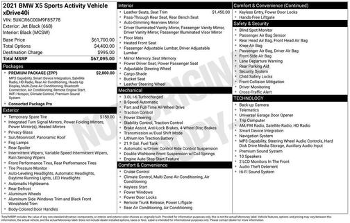 Jet Black 2021 BMW X5 xDrive40i