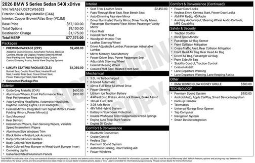 2026 BMW 540 i xDrive
