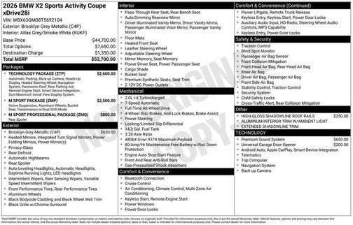 Gray 2026 BMW X2 xDrive28i