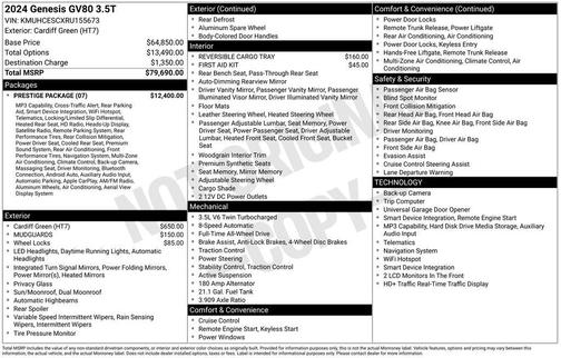 2024 Genesis GV80 3.5T