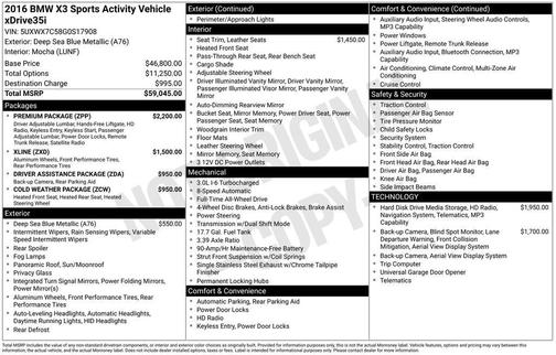 2016 BMW X3 xDrive35i