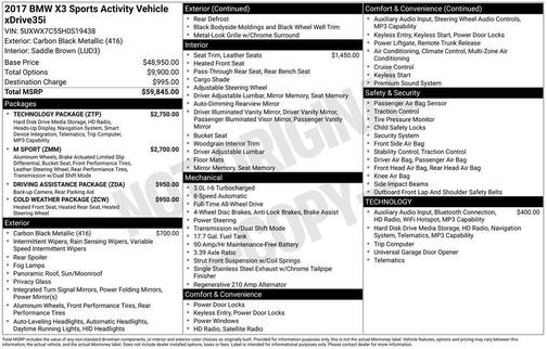 2017 BMW X3 xDrive35i