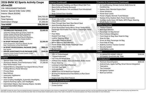 Spcl Order Clr 2026 BMW X2 xDrive28i