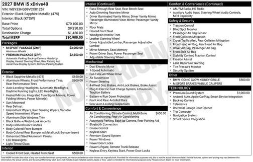 Black Sapphire Metallic 2027 BMW i5 xDrive40