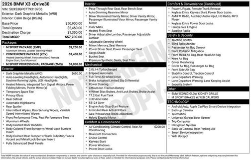 2026 BMW X3 30 xDrive