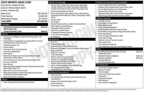 2023 INFINITI QX60 Luxe