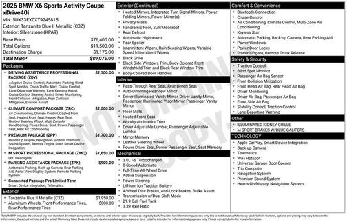 2026 BMW X6 xDrive40i