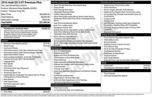 2016 Audi Q5 3.0T Premium Plus