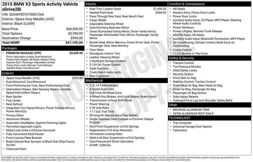 2015 BMW X3 xDrive28i
