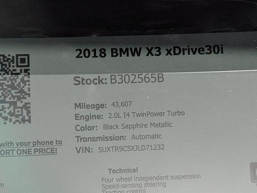2018 BMW X3 xDrive30i
