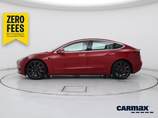 Red 2020 Tesla Model 3 Performance