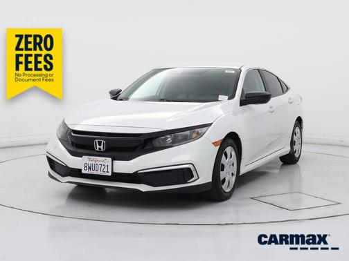 White 2021 Honda Civic LX