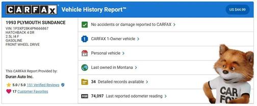 1993 Plymouth Sundance Sedan 4D
