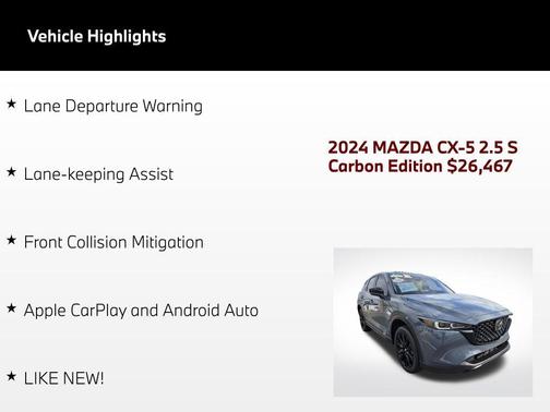 Polymetal Gray Metallic 2024 Mazda CX-5 2.5 S Carbon Edition